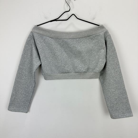 Majorelle Martine Sweater Sweatshirt Cropped Off Shoulder Balletcore Gray Small - Picture 3 of 11